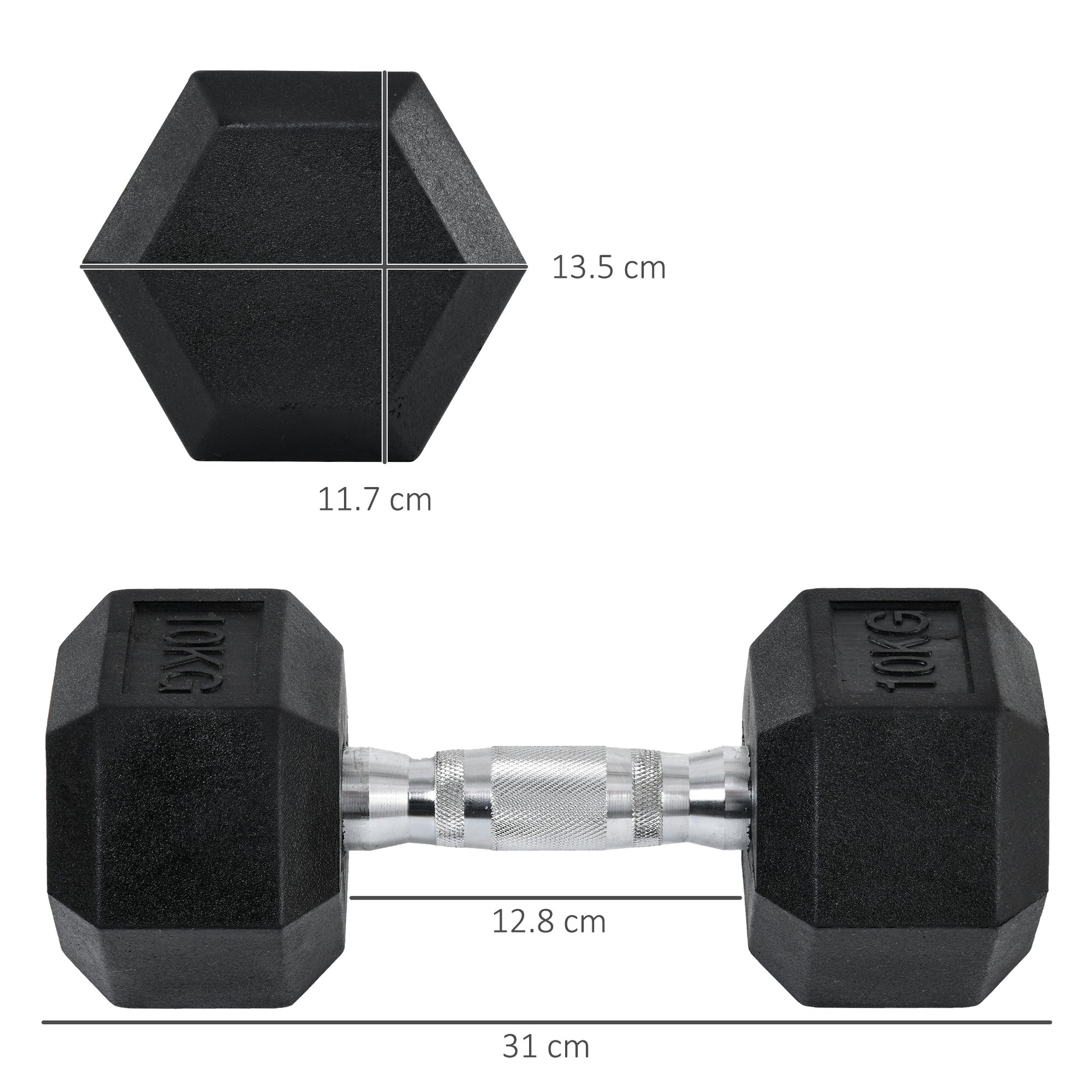 Rubber Dumbbell Sports Hex Weights Sets Home Gym Fitness Workout Exercise