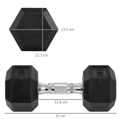 Rubber Dumbbell Sports Hex Weights Sets Home Gym Fitness Workout Exercise