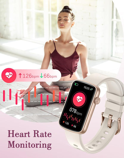 Smart Watches for Women, Fitness Watch Smart Watch Fitness Tracker Ladies with Pedometer Heart Rate Monitor Blood Oxygen Sleep Monitor Activity Tracker Waterproof IP68 for Android Ios