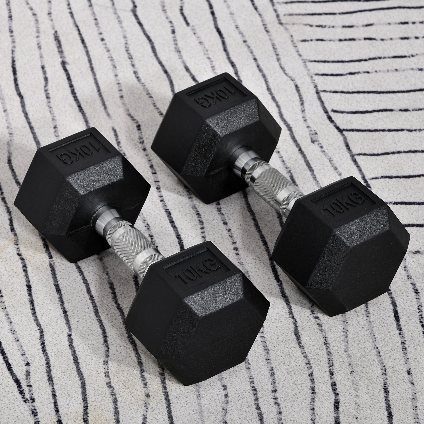 Rubber Dumbbell Sports Hex Weights Sets Home Gym Fitness Workout Exercise