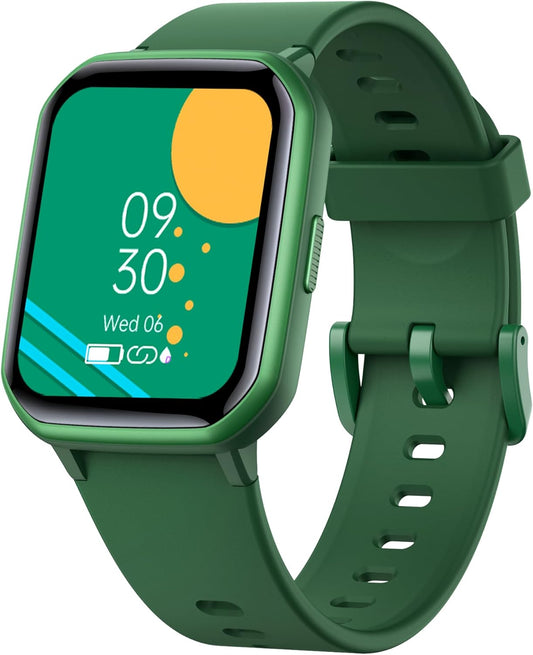 Kids Smart Watch for Boys,Ip68 Waterproof Kids Fitness Tracker Watch with 1.5 Inch DIY Face,Heart Rate Sleep Monitor,19 Sport Modes,Calories Counter,Alarm Clock,Great Gifts for Children 6+ (Green)