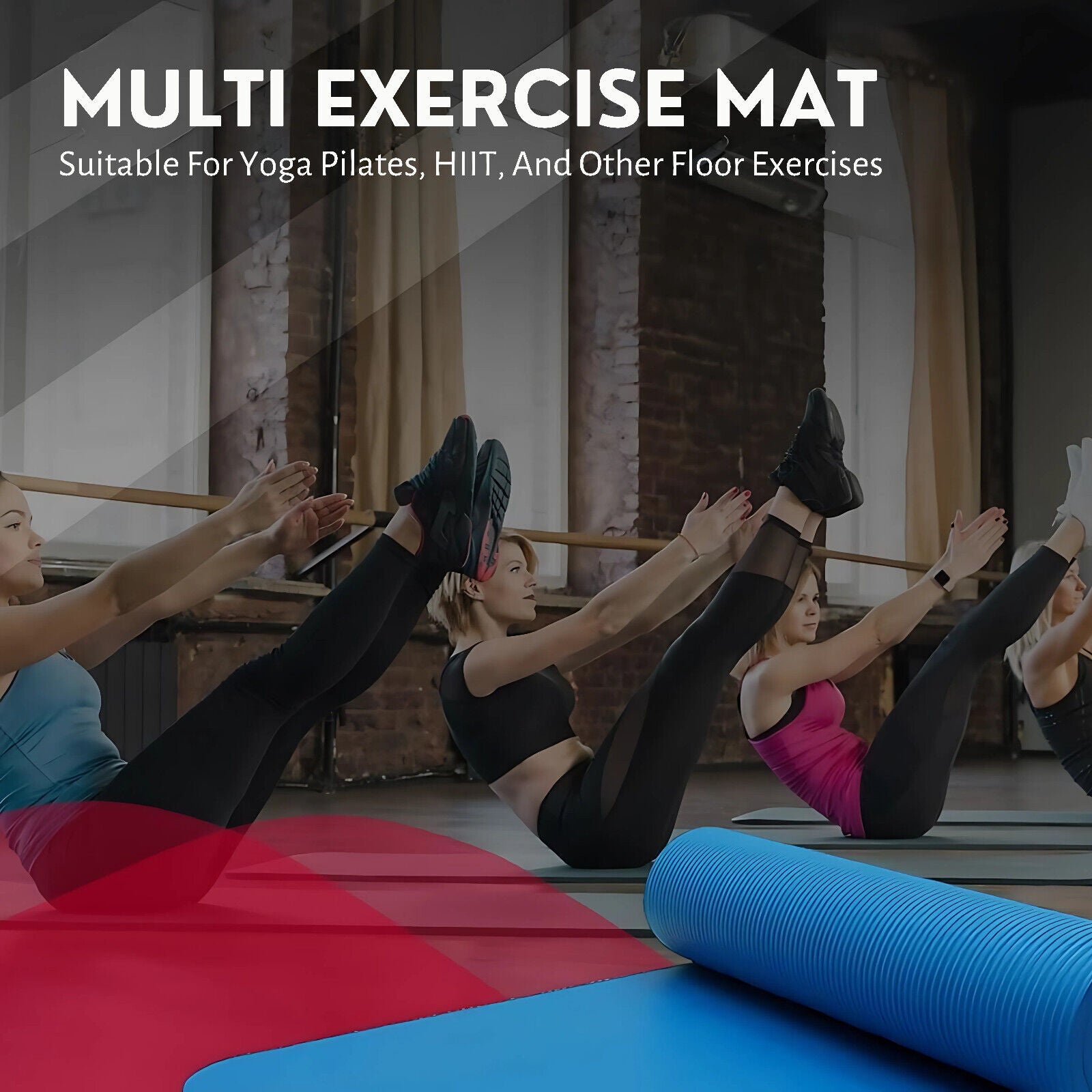 Yoga Mat 15Mm Thick Exercise Mat Gym Workout Fitness Pilates Home Non Slip NBR