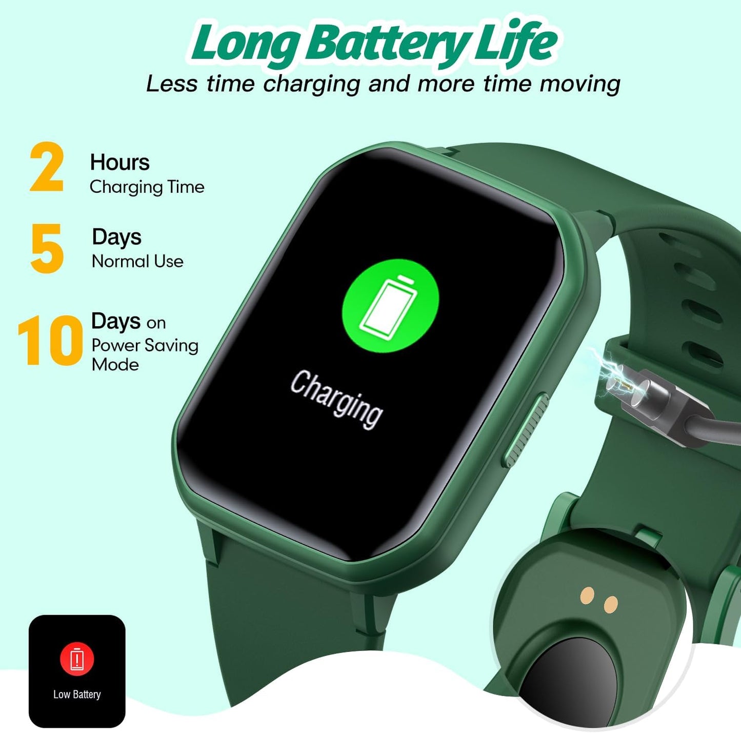 Kids Smart Watch for Boys,Ip68 Waterproof Kids Fitness Tracker Watch with 1.5 Inch DIY Face,Heart Rate Sleep Monitor,19 Sport Modes,Calories Counter,Alarm Clock,Great Gifts for Children 6+ (Green)