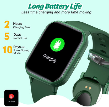 Kids Smart Watch for Boys,Ip68 Waterproof Kids Fitness Tracker Watch with 1.5 Inch DIY Face,Heart Rate Sleep Monitor,19 Sport Modes,Calories Counter,Alarm Clock,Great Gifts for Children 6+ (Green)
