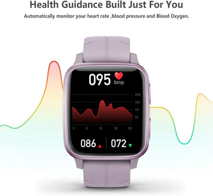 Fitness Tracker, Smart Watch with Blood Pressure, Heart Rate and Blood Oxygen, Sleep Monitor with Calorie Counter, IP68 Waterproof for Women